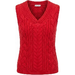 Red Cotton Women Sweater
