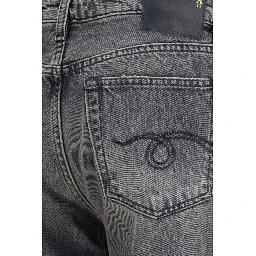 Gray Cotton Straight-Leg Jeans