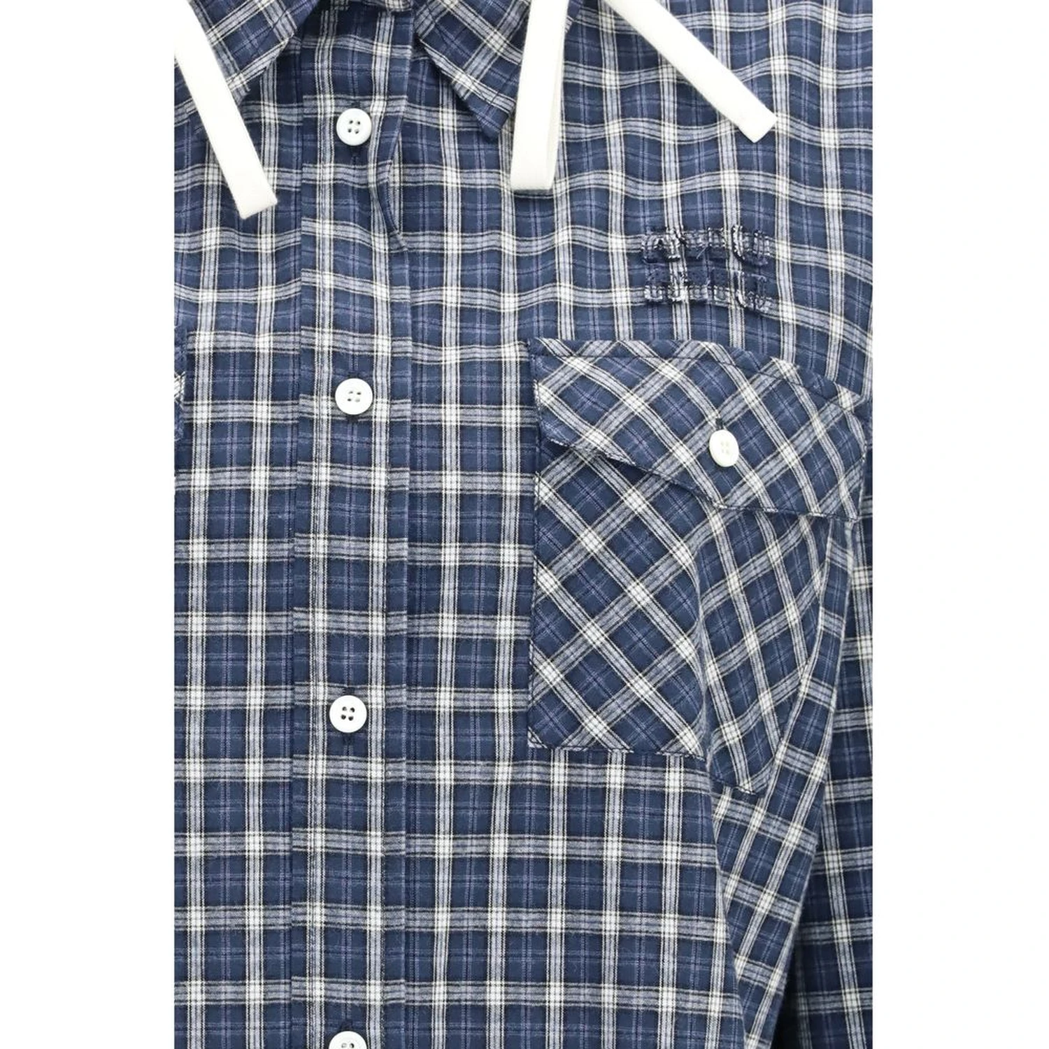 Blue Cotton Pattern Shirt