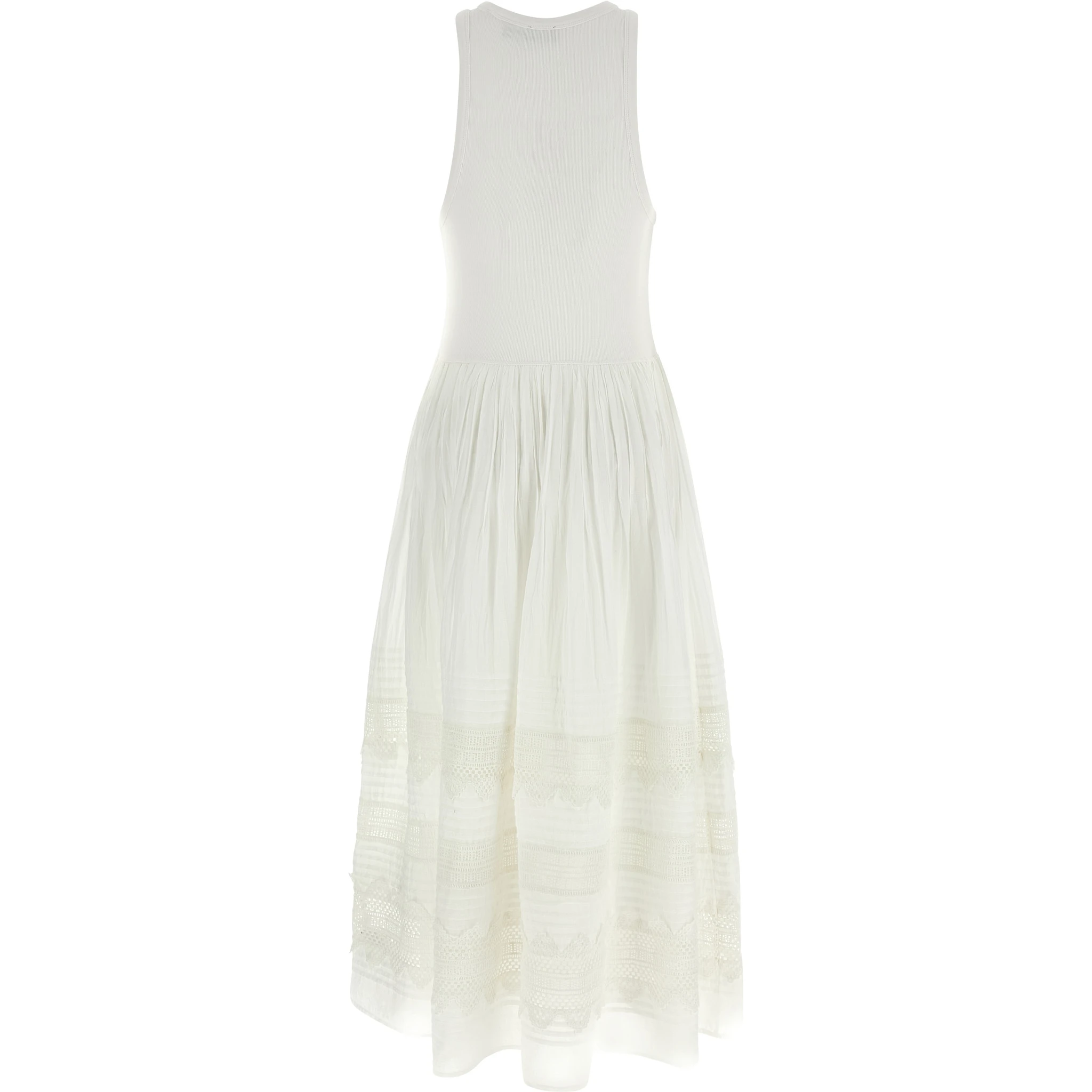 White Cotton Midi Dress
