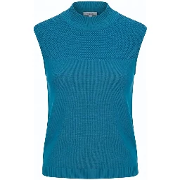 Blue Silk Women Sweater