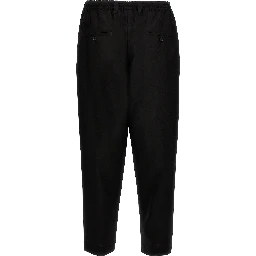 Black Virgin Wool Cropped Pants