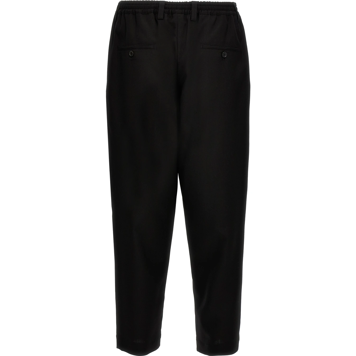 Black Virgin Wool Cropped Pants