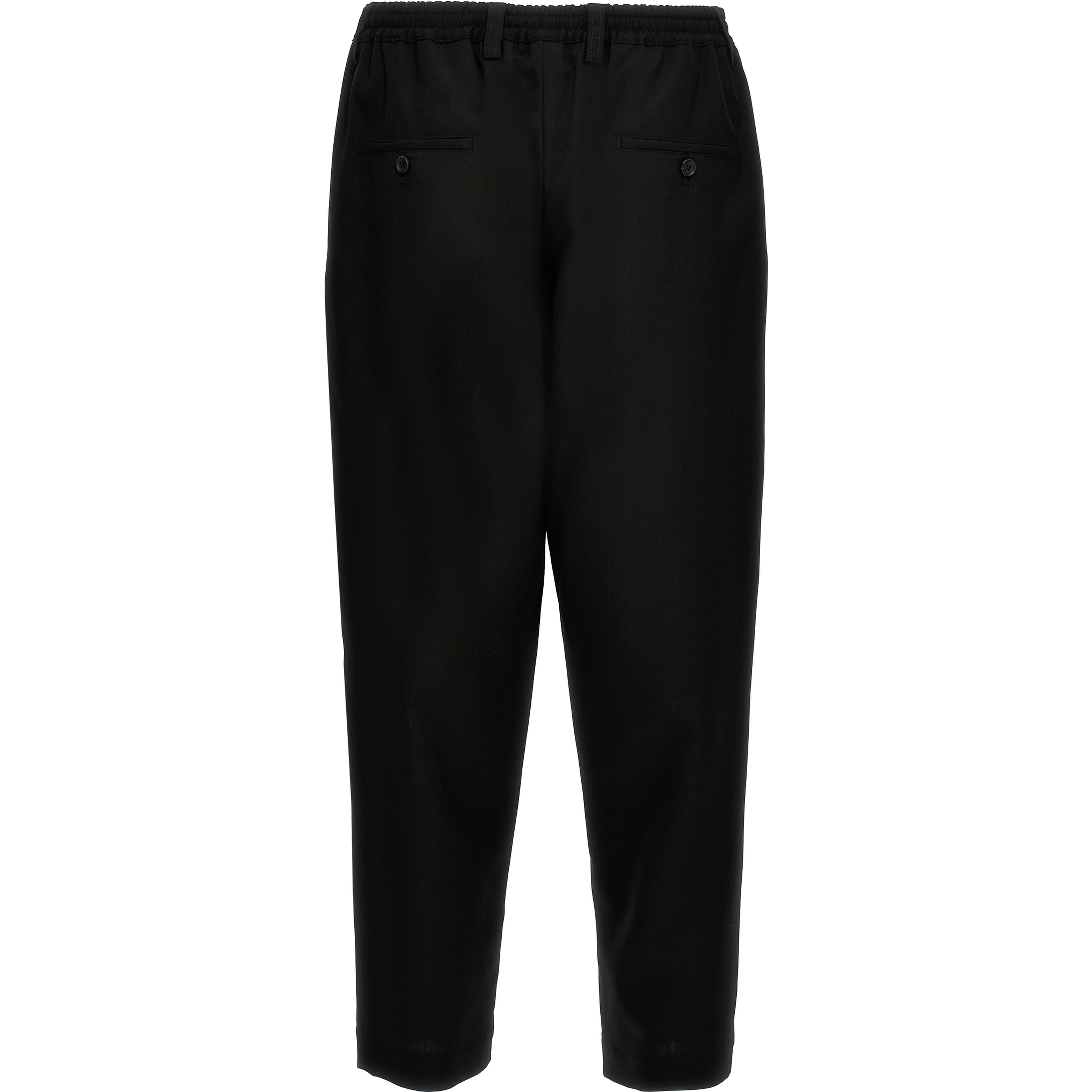 Black Virgin Wool Cropped Pants