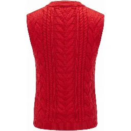 Red Cotton Women Sweater