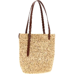 Beige Raffia Tote Bag