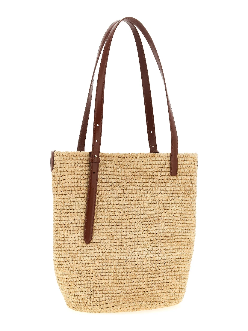 Beige Raffia Tote Bag