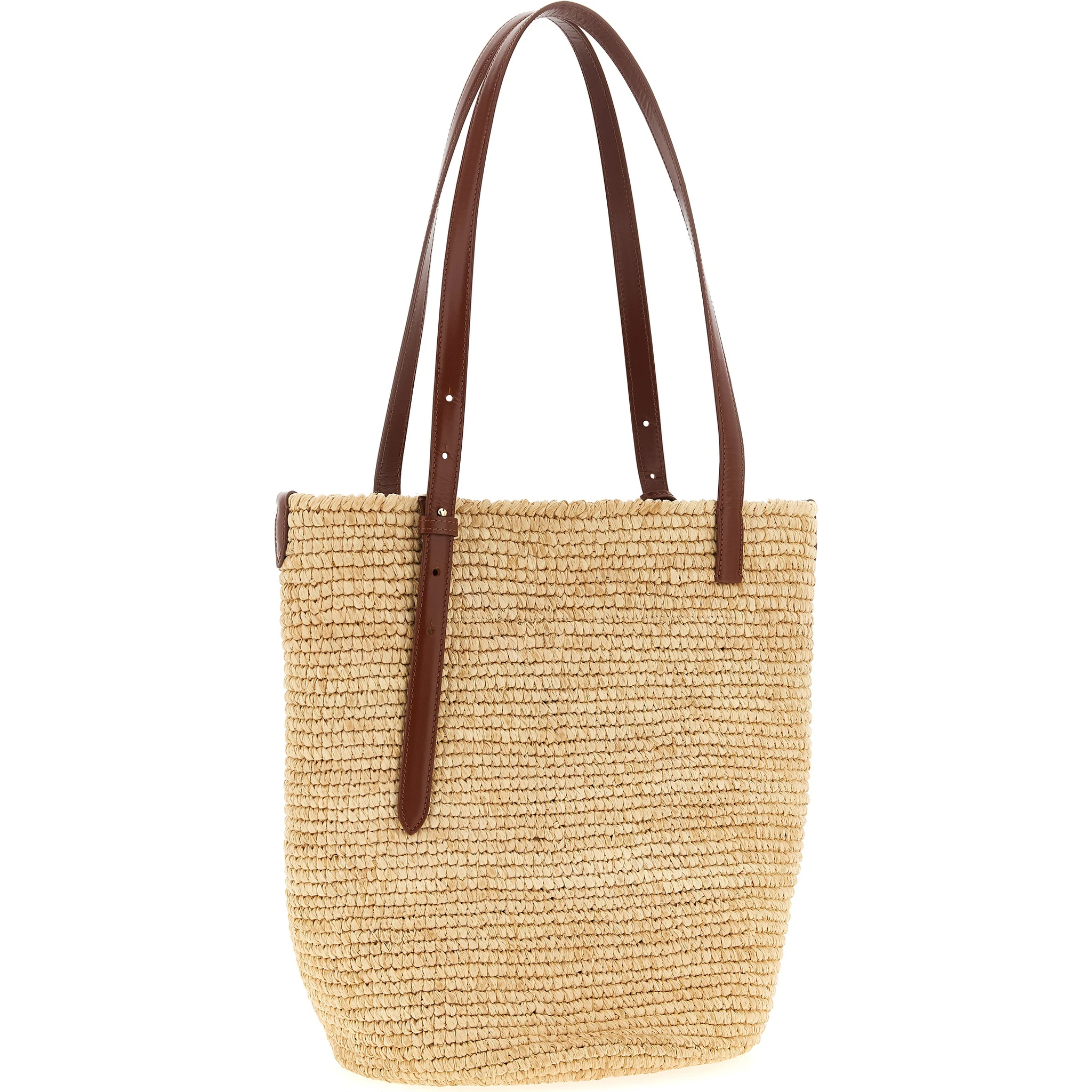 Beige Raffia Tote Bag