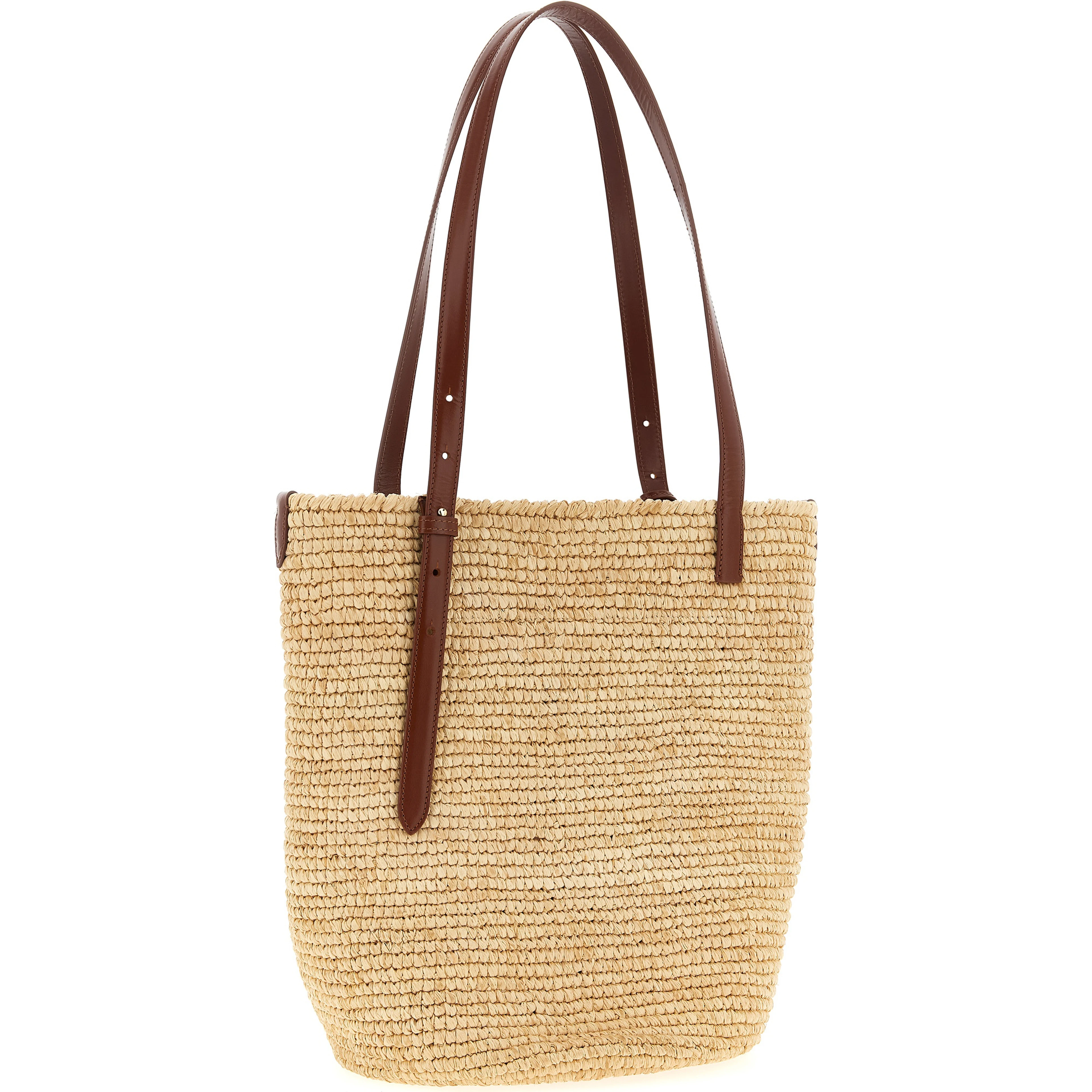 Beige Raffia Tote Bag