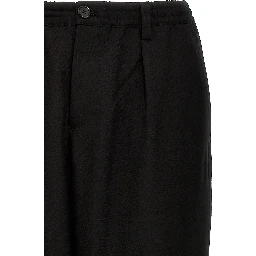 Black Virgin Wool Cropped Pants