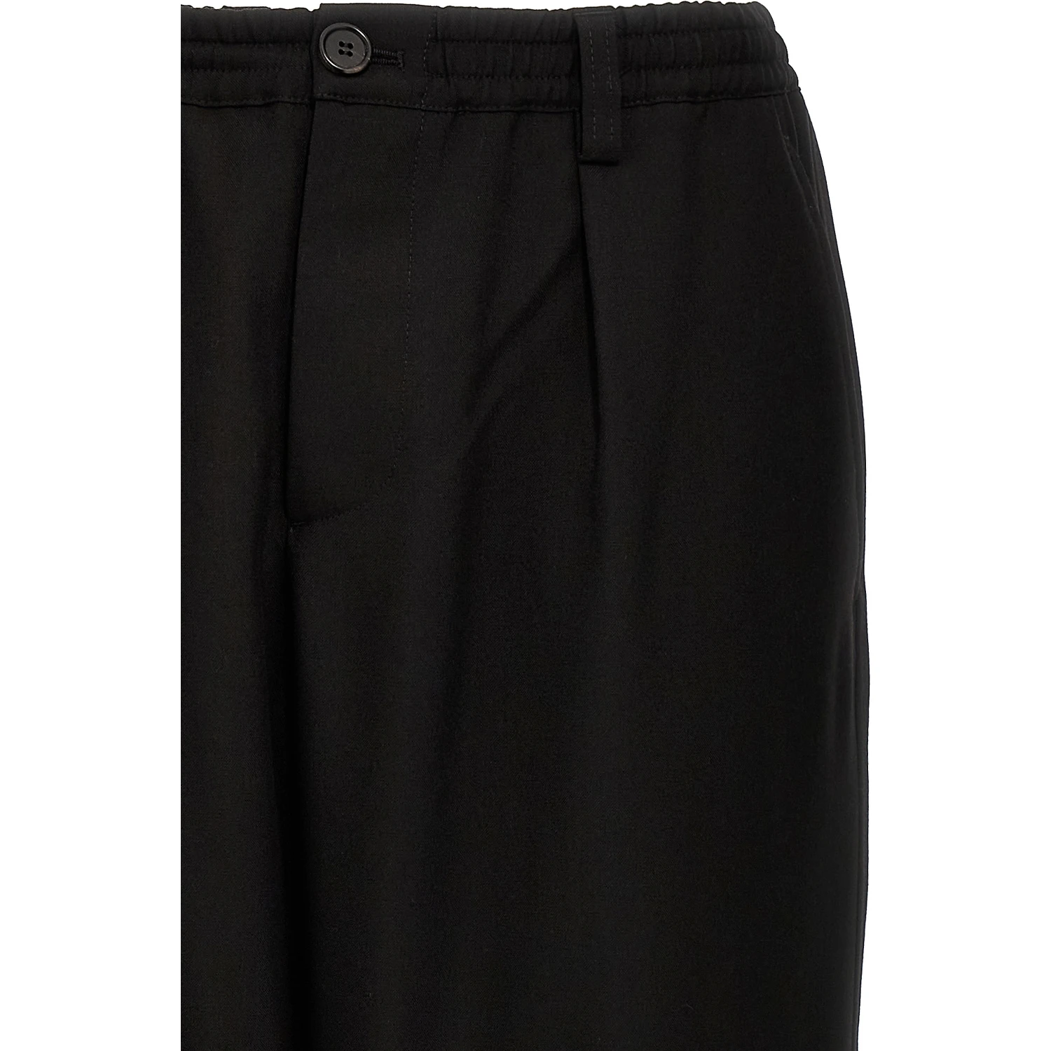 Black Virgin Wool Cropped Pants