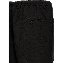 Black Virgin Wool Cropped Pants