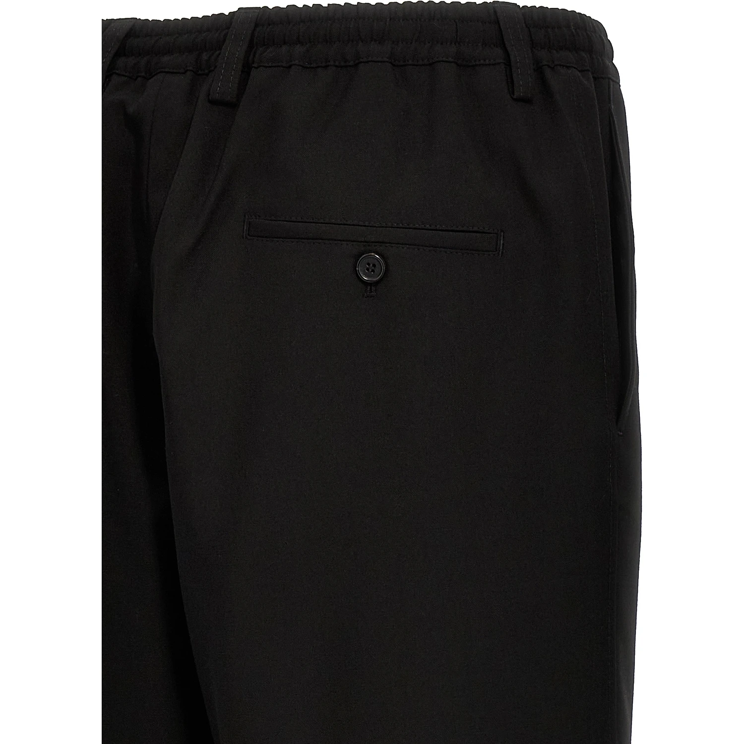 Black Virgin Wool Cropped Pants