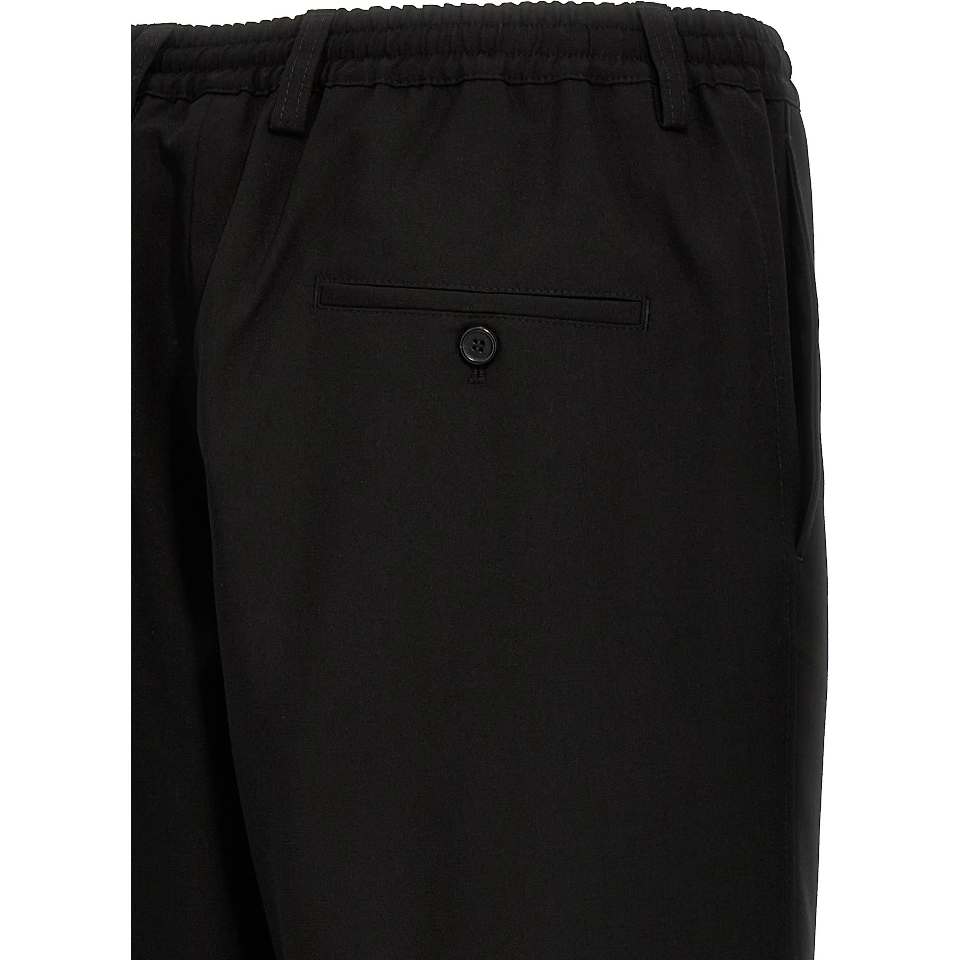 Black Virgin Wool Cropped Pants