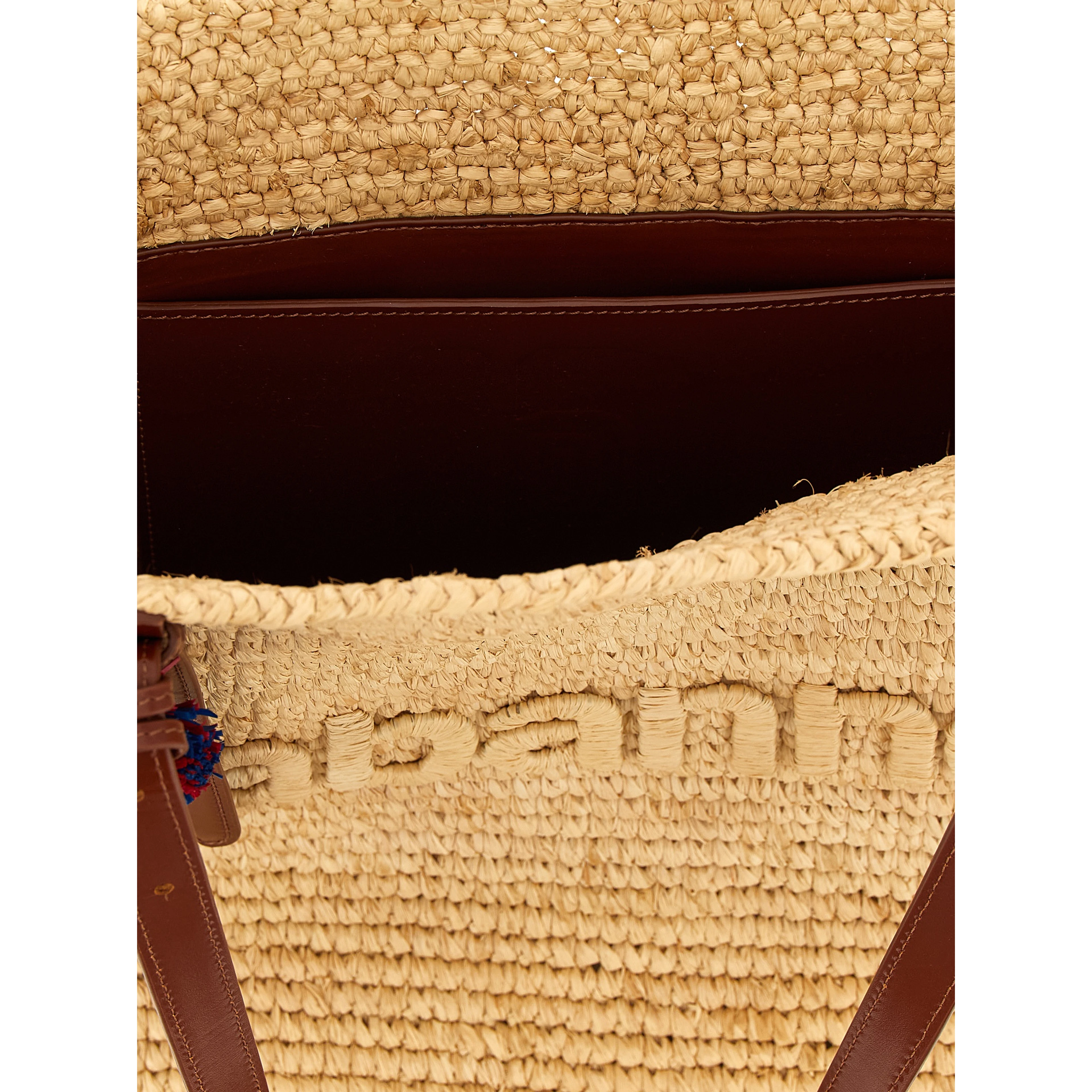Beige Raffia Tote Bag