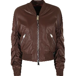 OVERSIZED NAPPA LEATHER BOMBER JACKET