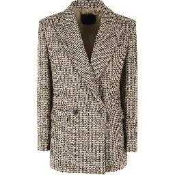 REGULAR FIT HOUNDSTOOTH BLOUCLE PEACOAT