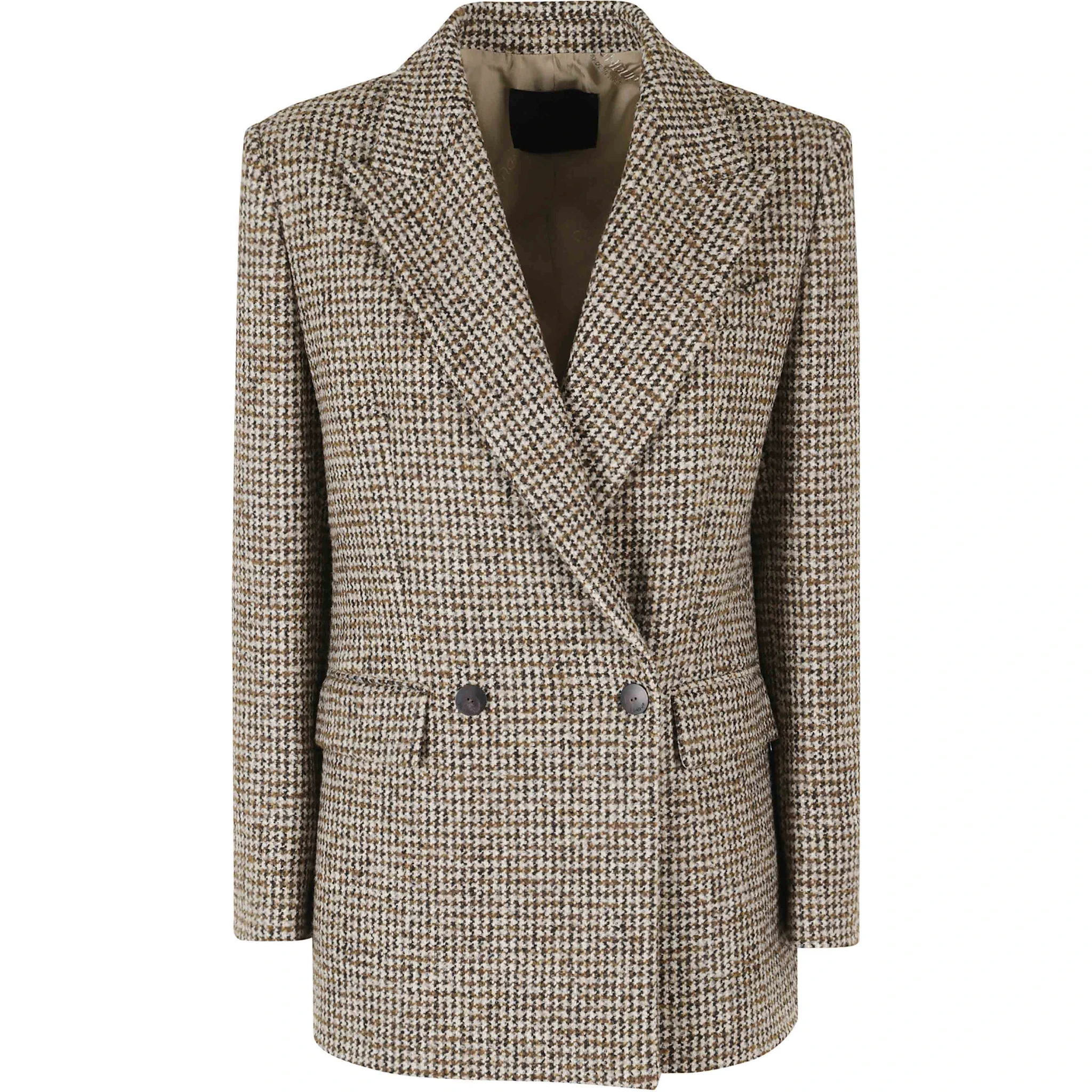 REGULAR FIT HOUNDSTOOTH BLOUCLE PEACOAT