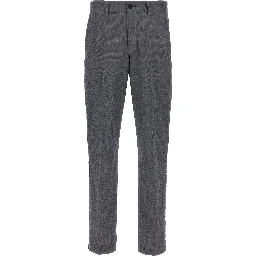 Blue Cotton Casual Pants