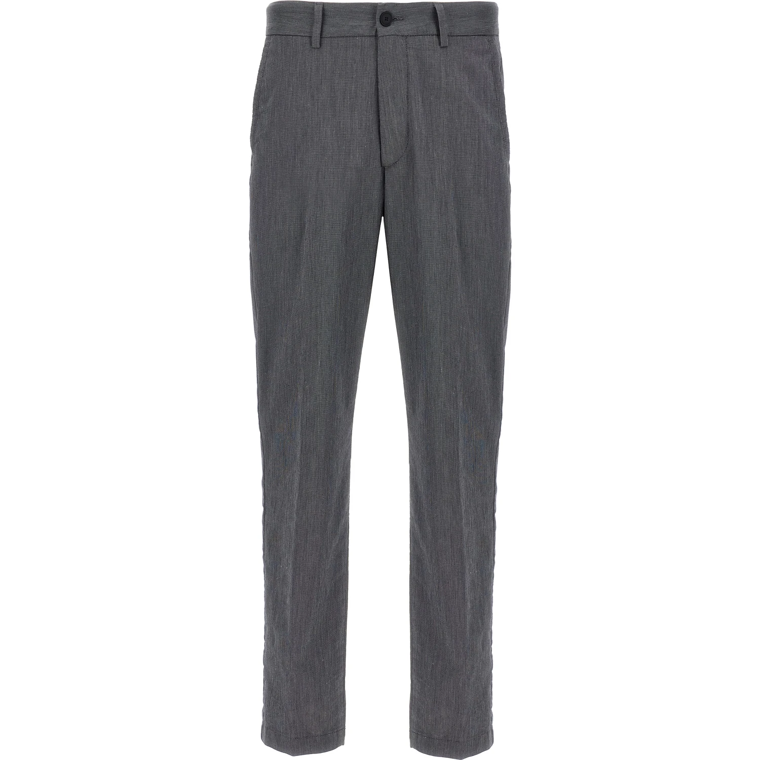 Blue Cotton Casual Pants
