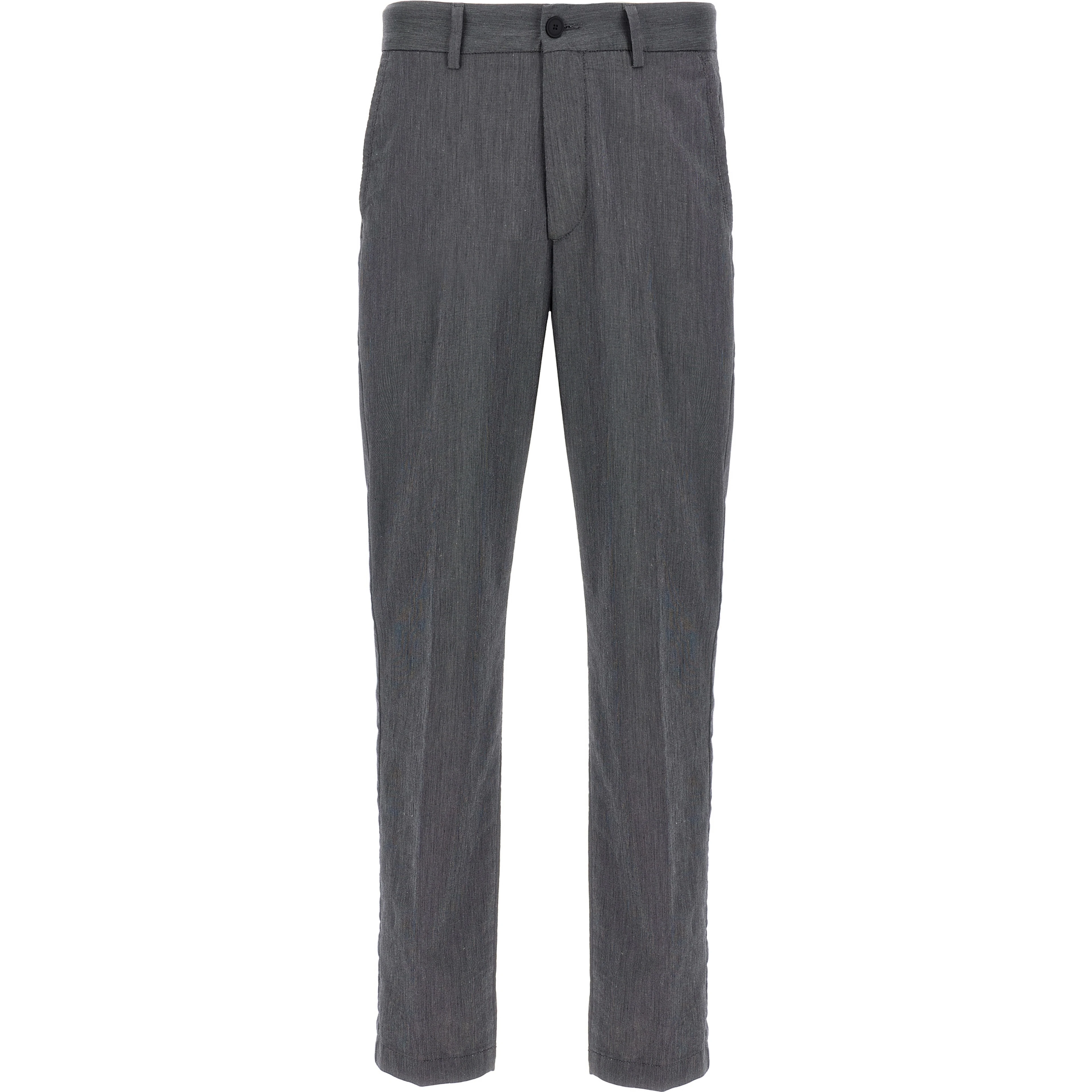 Blue Cotton Casual Pants