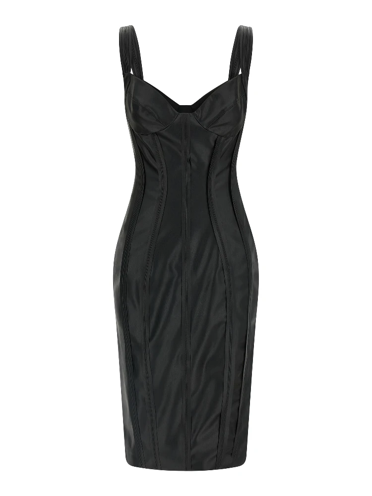 Black Viscose Midi Dress