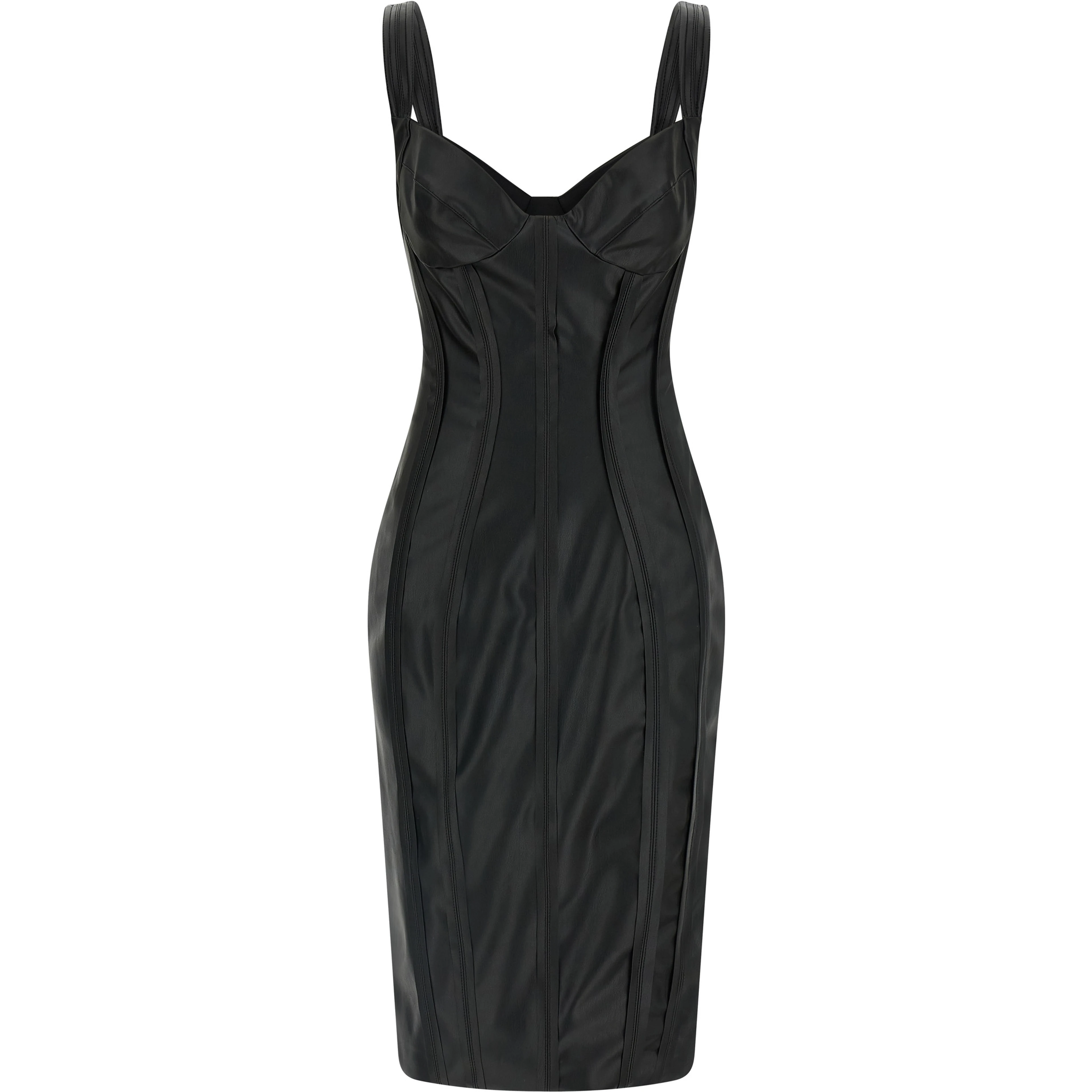 Black Viscose Midi Dress