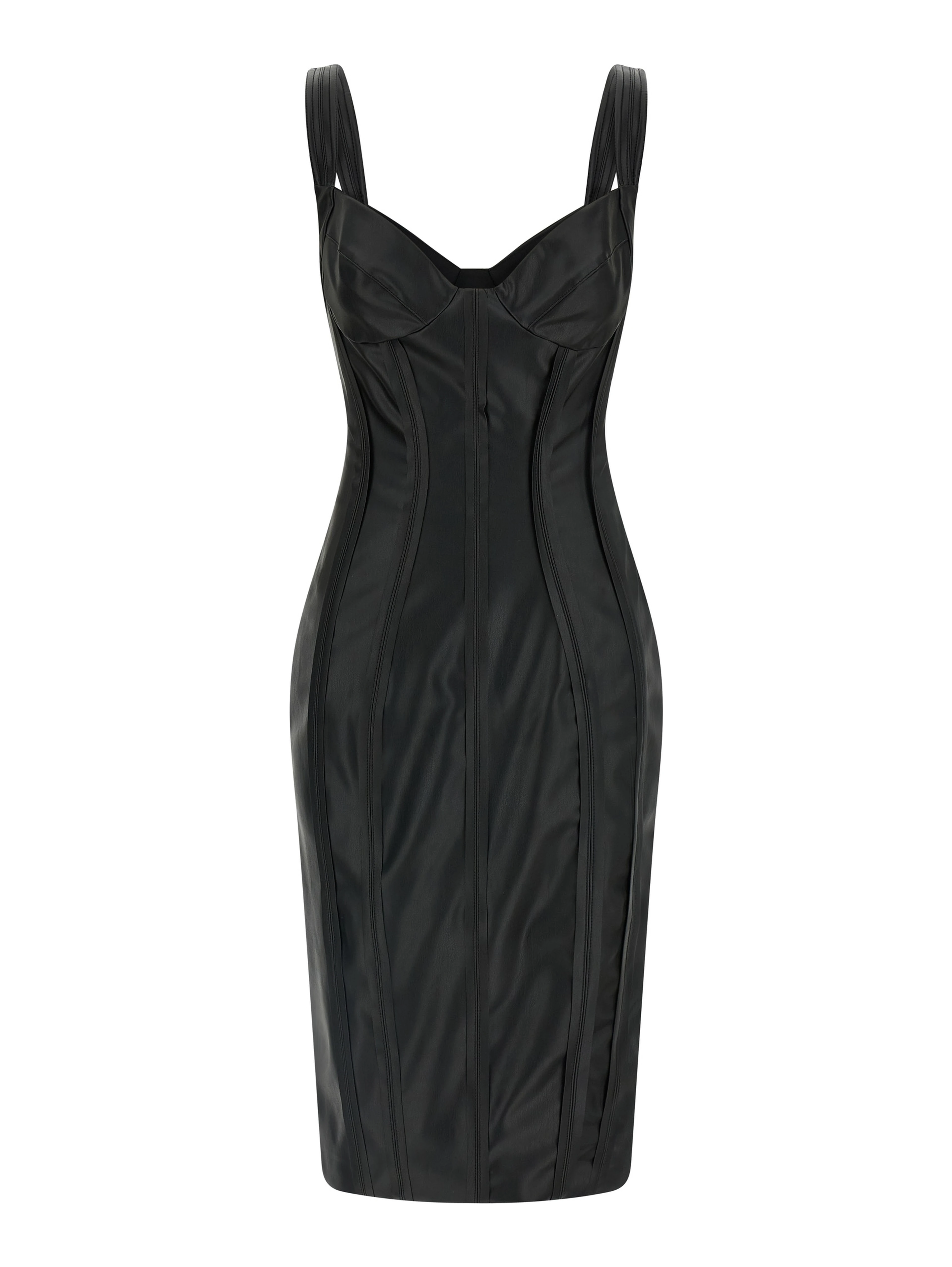 Black Viscose Midi Dress