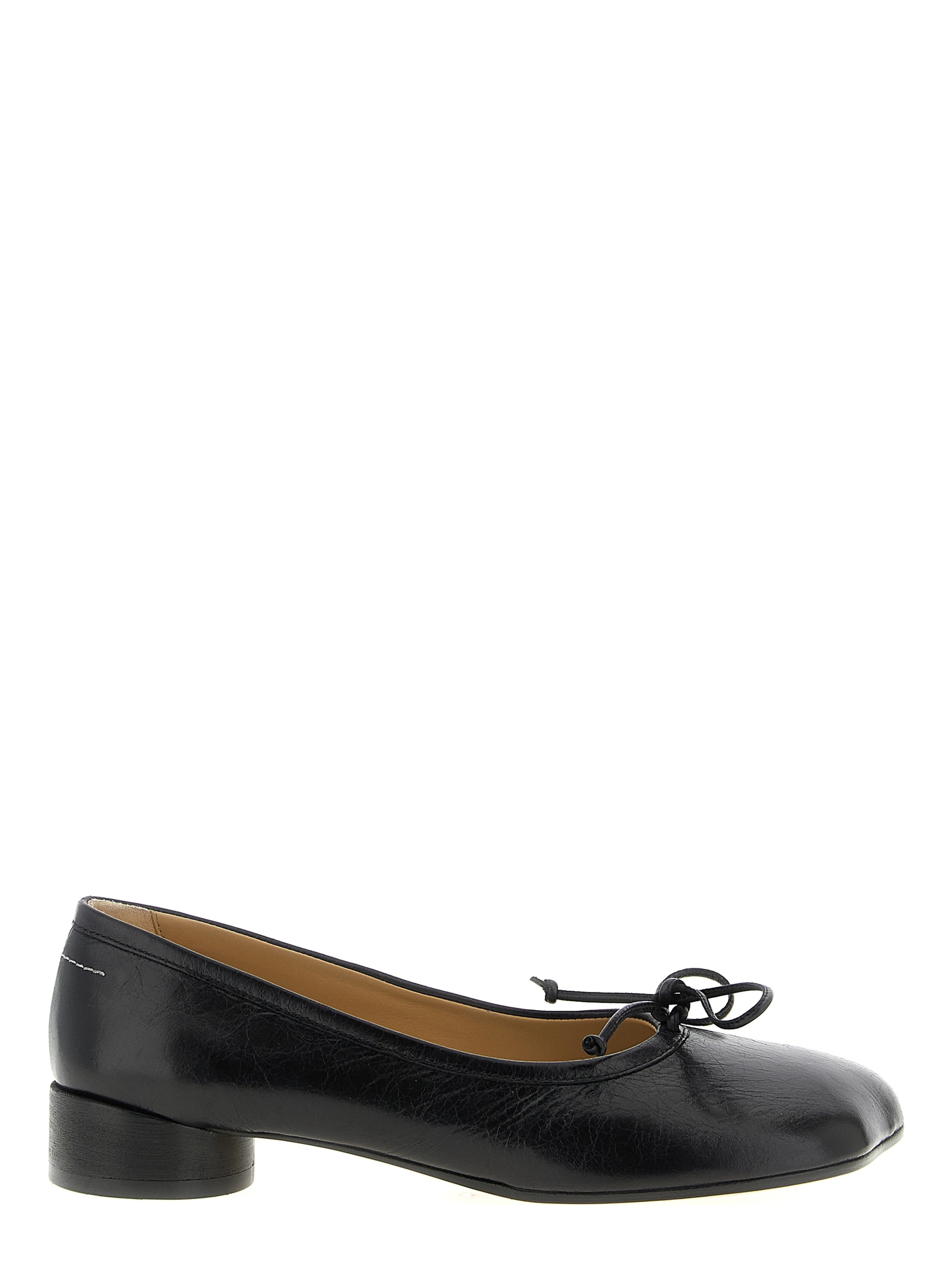 Black Calfskin Mid Heel Pumps