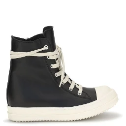 Black Calf Leather Bos Taurus High Top Sneakers