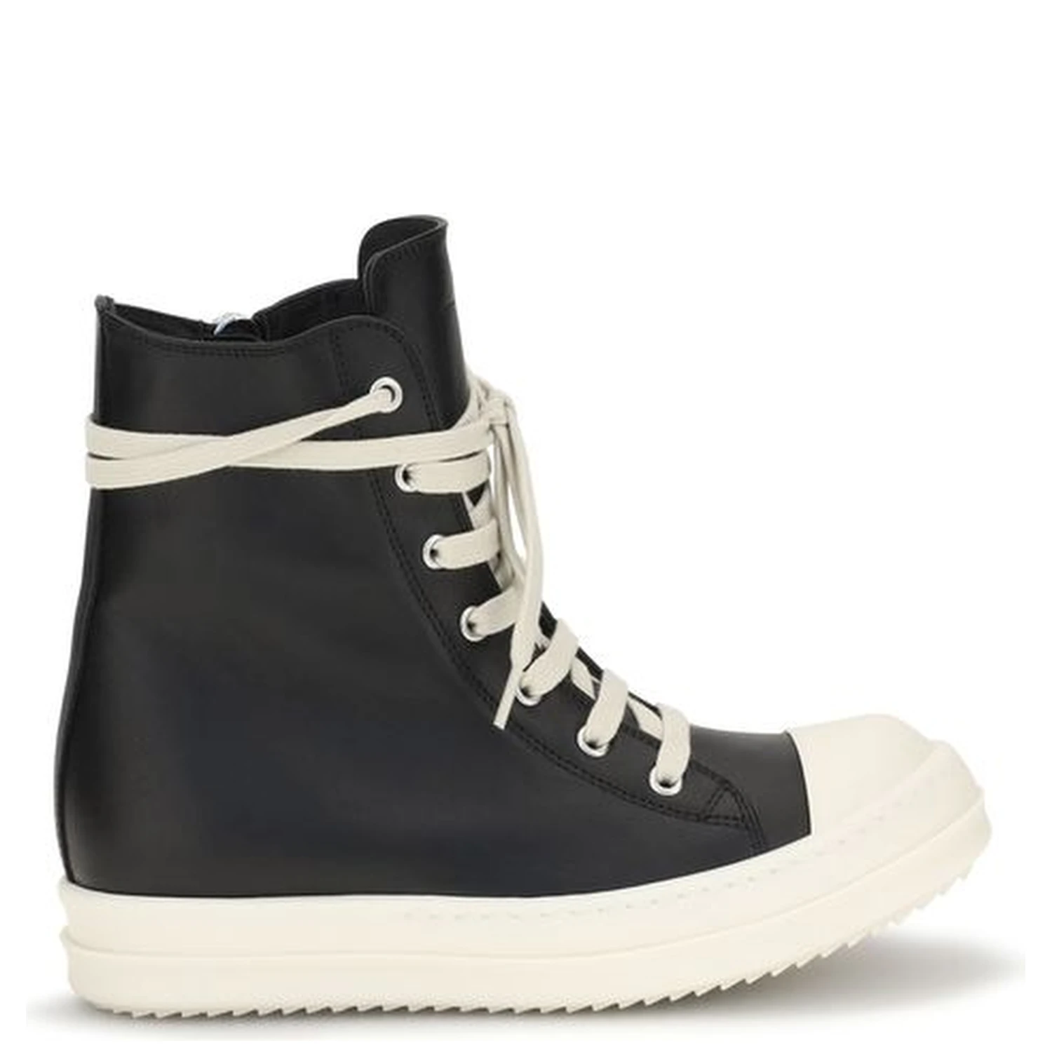 Black Calf Leather Bos Taurus High Top Sneakers