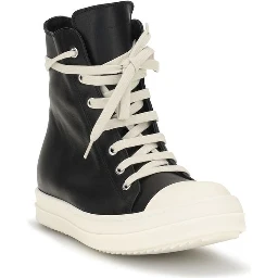 Black Calf Leather Bos Taurus High Top Sneakers