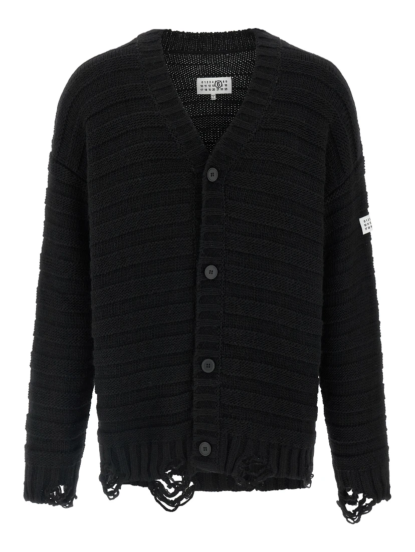 Black Virgin Wool Cardigan