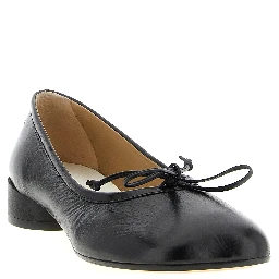 Black Calfskin Mid Heel Pumps