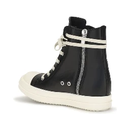 Black Calf Leather Bos Taurus High Top Sneakers
