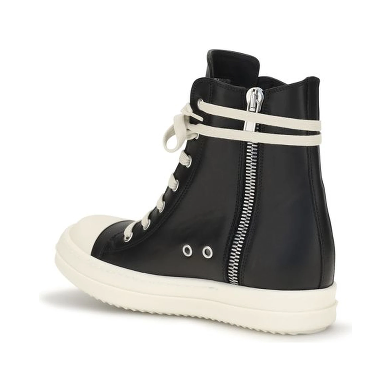 Black Calf Leather Bos Taurus High Top Sneakers