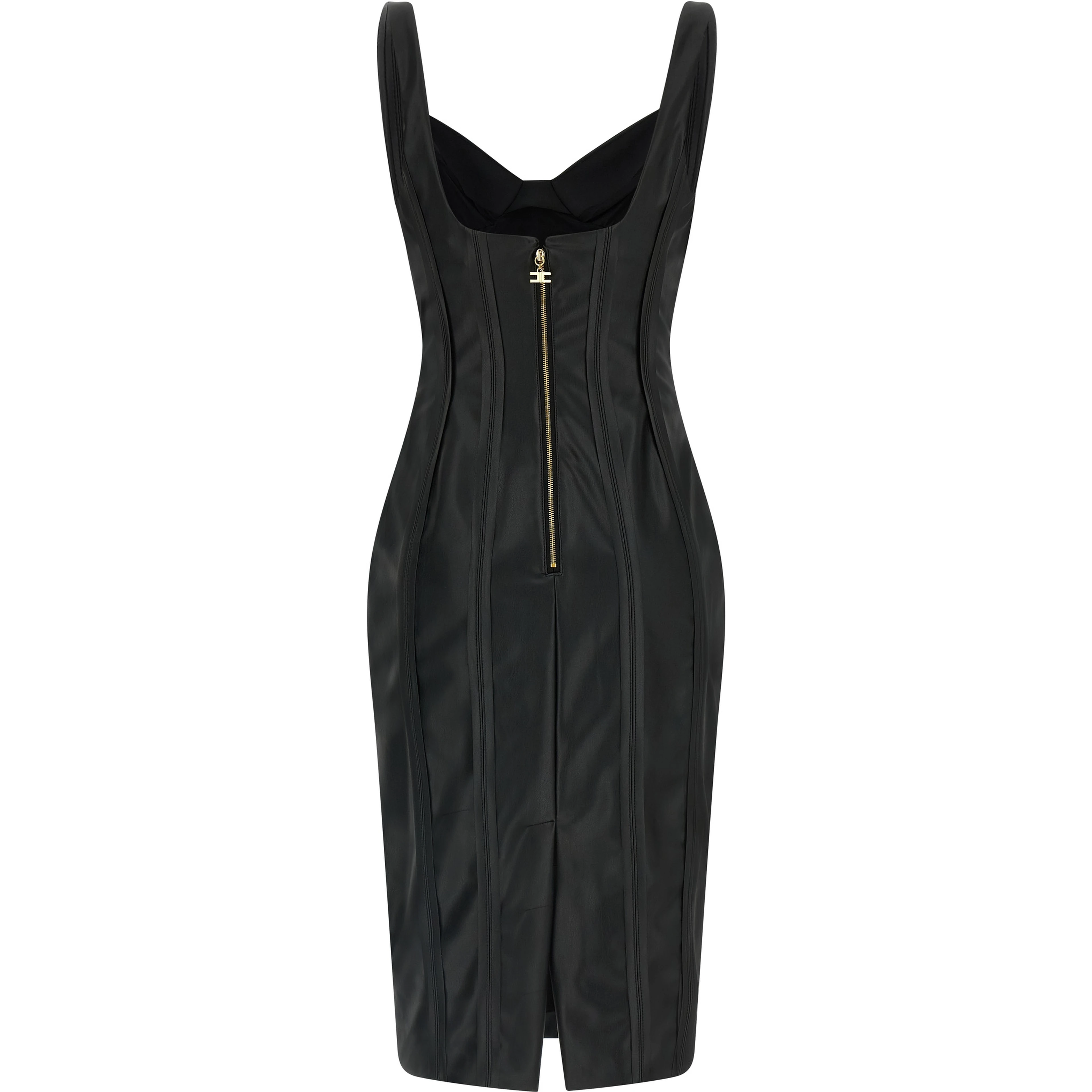 Black Viscose Midi Dress