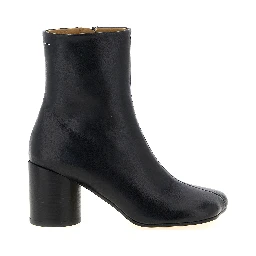 Black Polyester Ankle Boots
