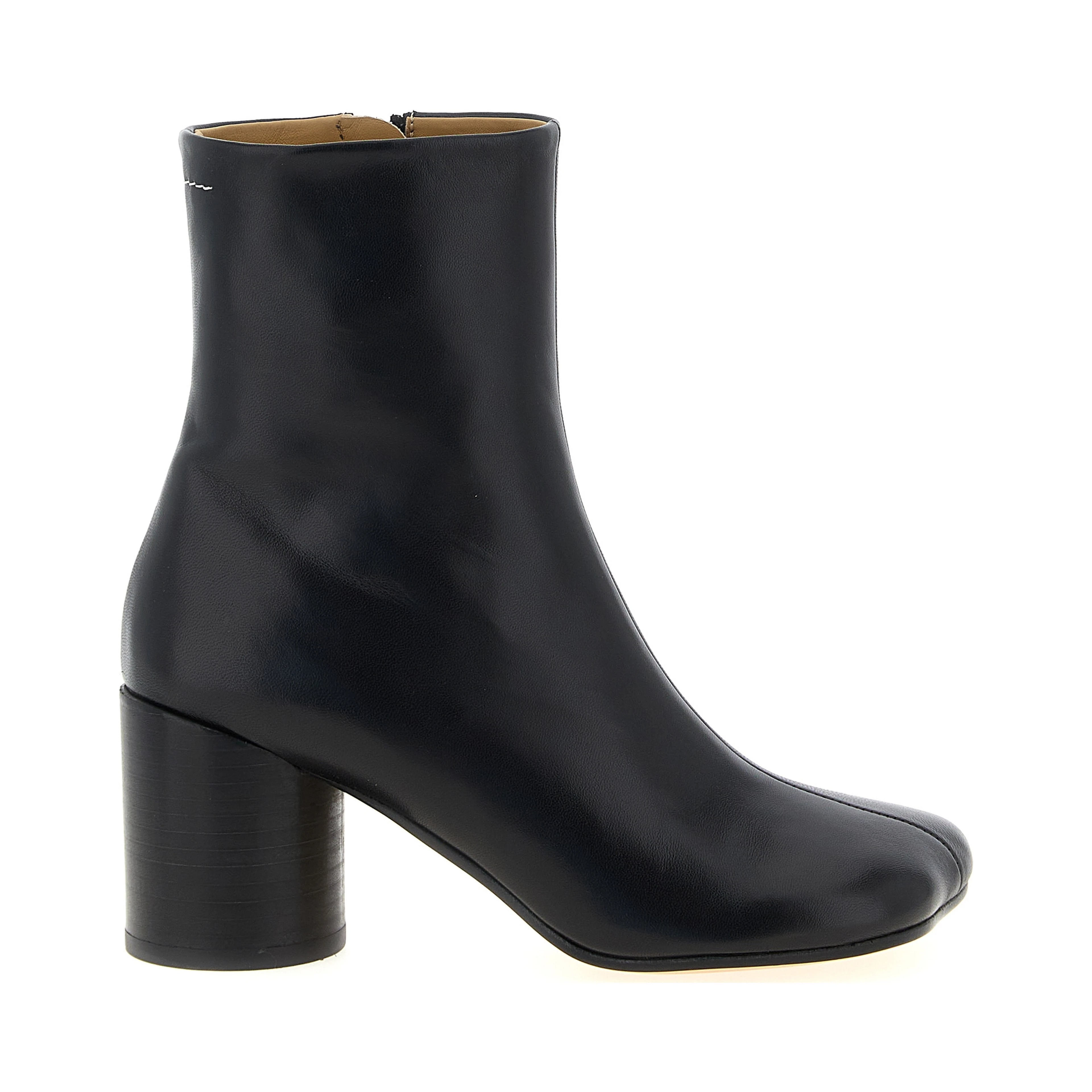 Black Polyester Ankle Boots