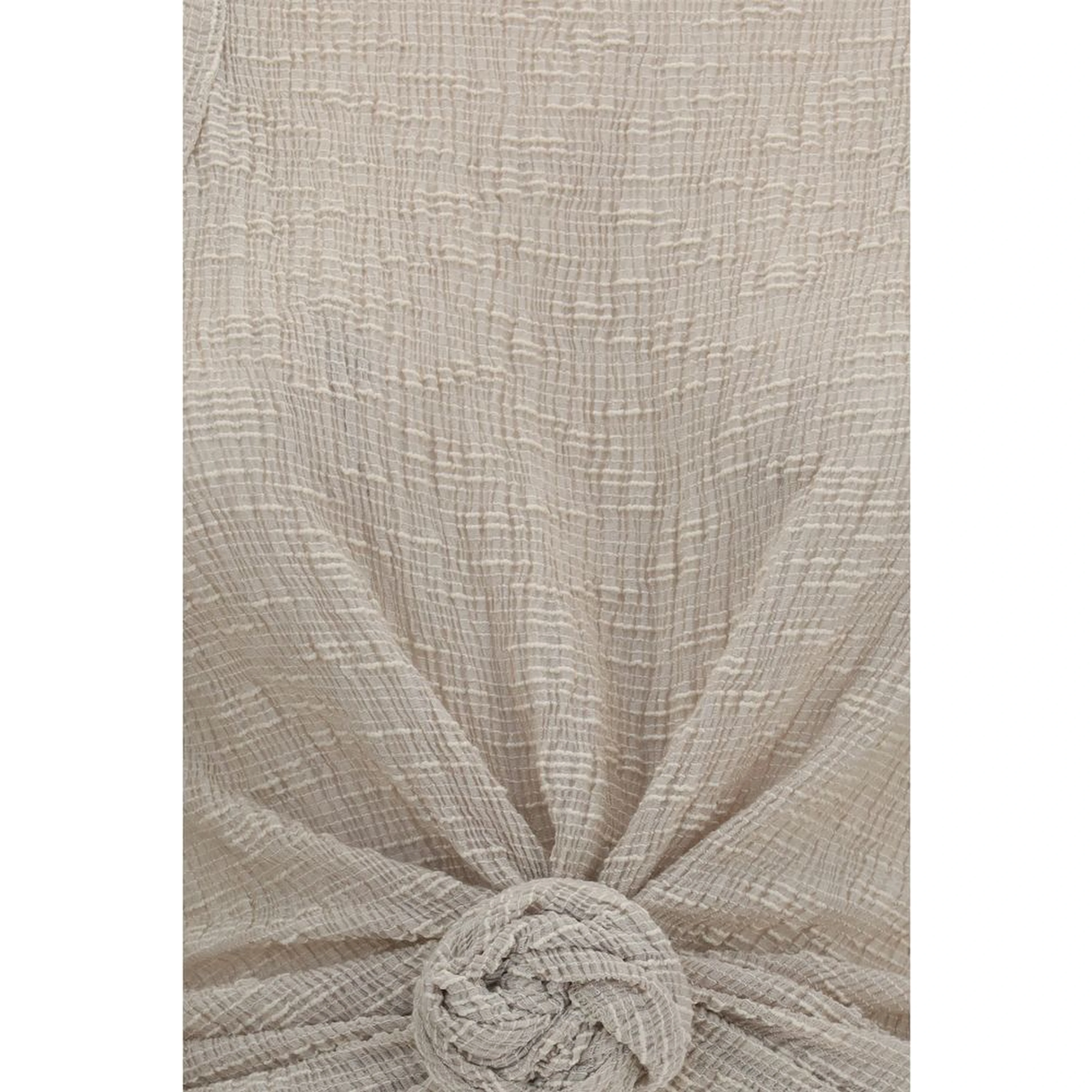 Beige Lyocell Sleeveles T-Shirt