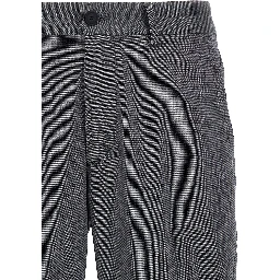 Blue Cotton Casual Pants