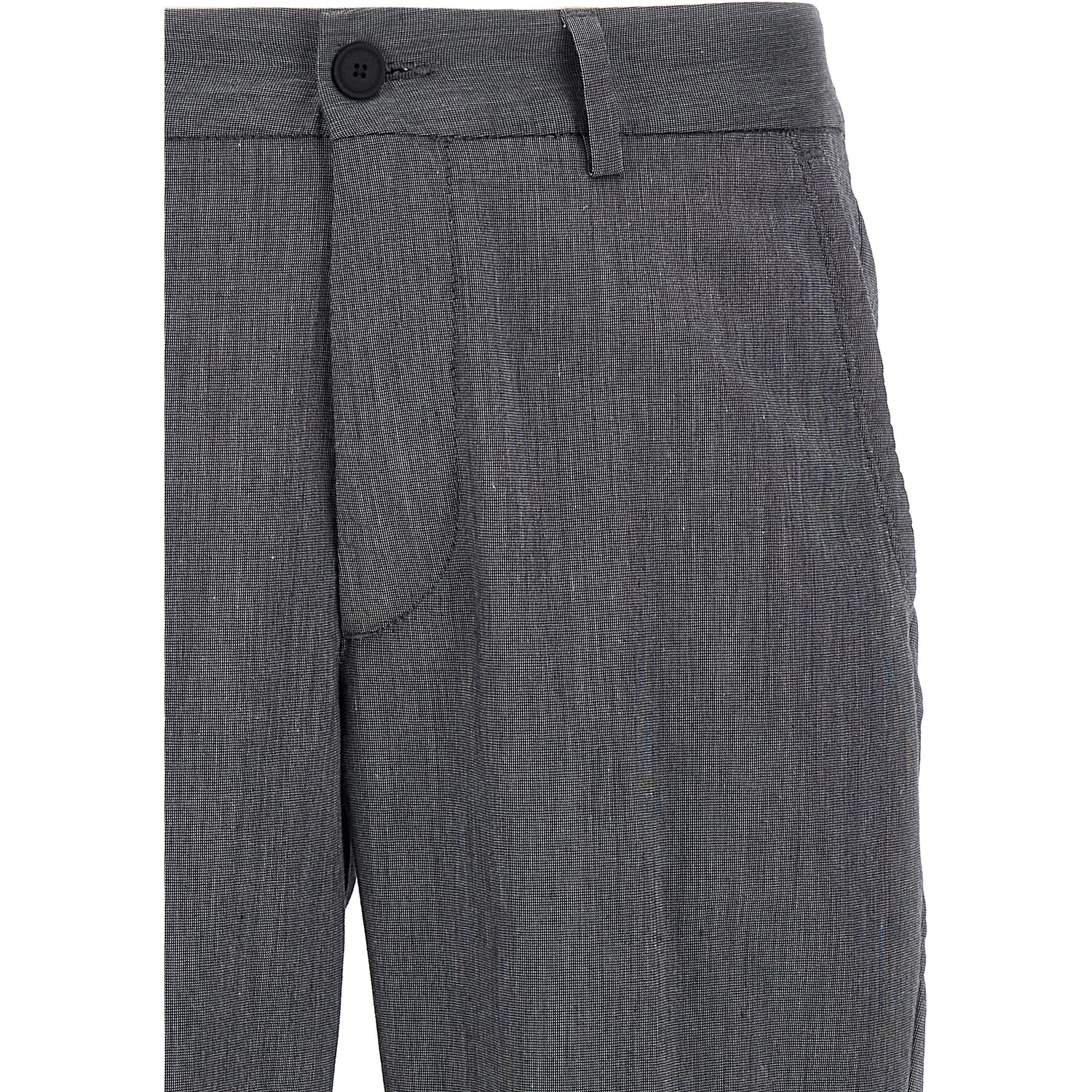 Blue Cotton Casual Pants