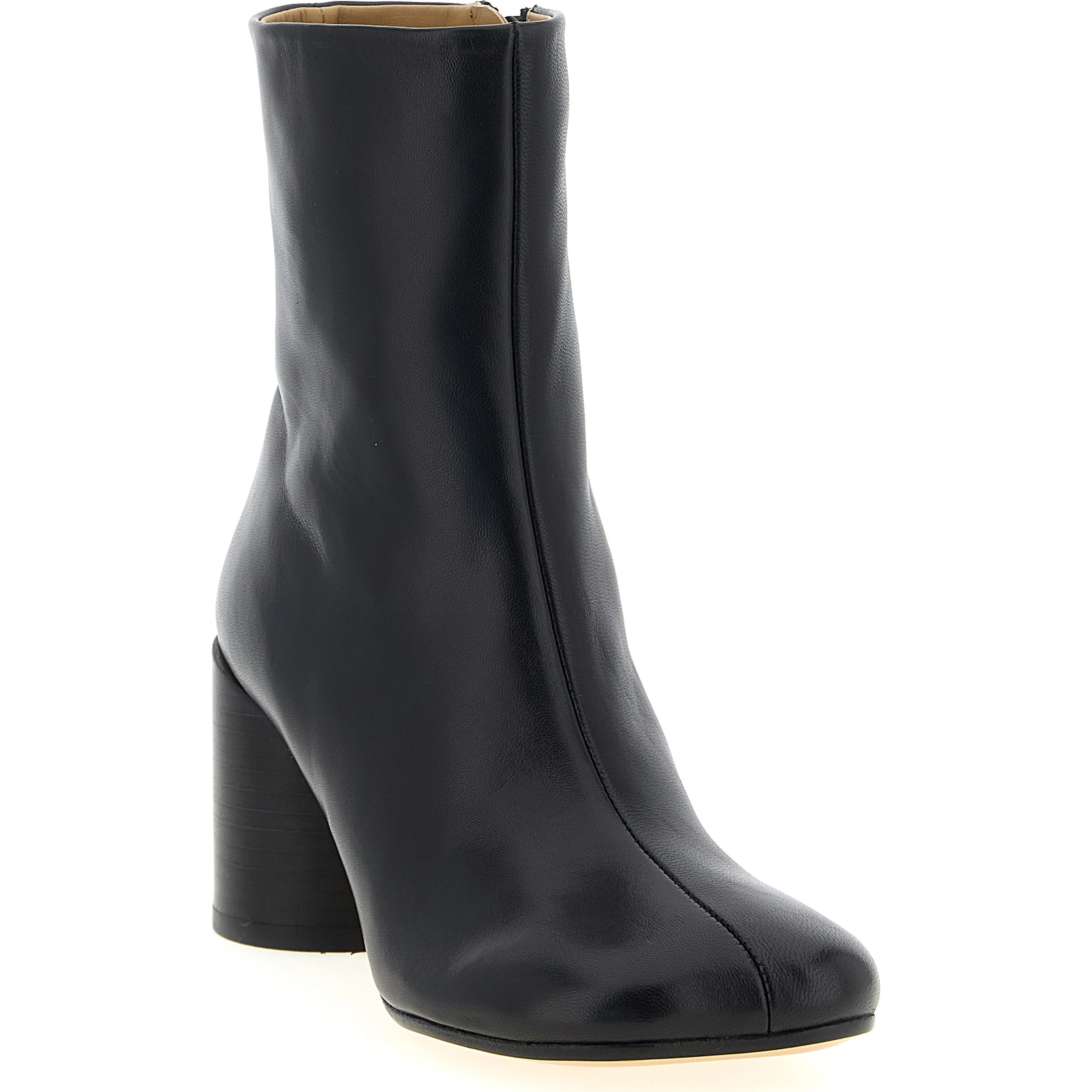 Black Polyester Ankle Boots
