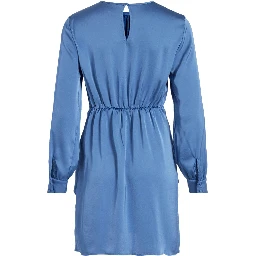 Blue Polyester Short Dress