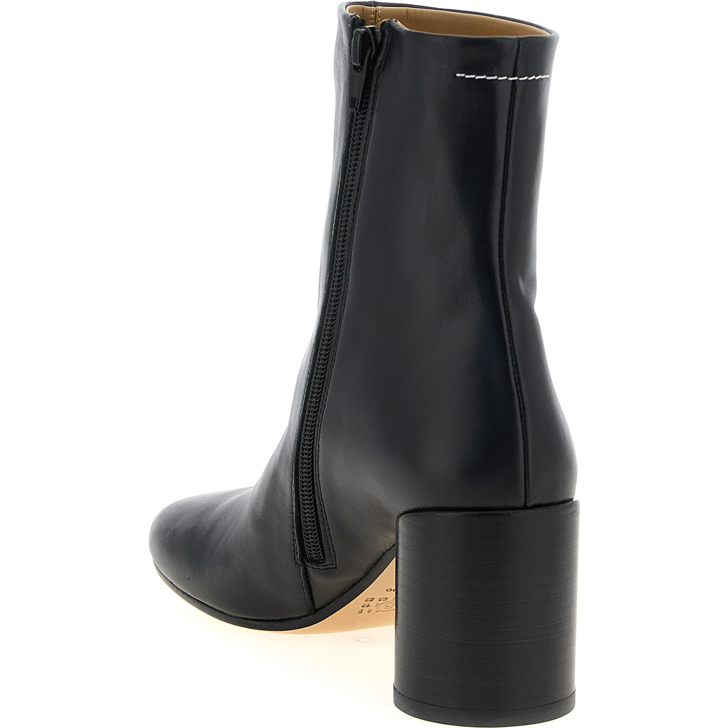 Black Polyester Ankle Boots