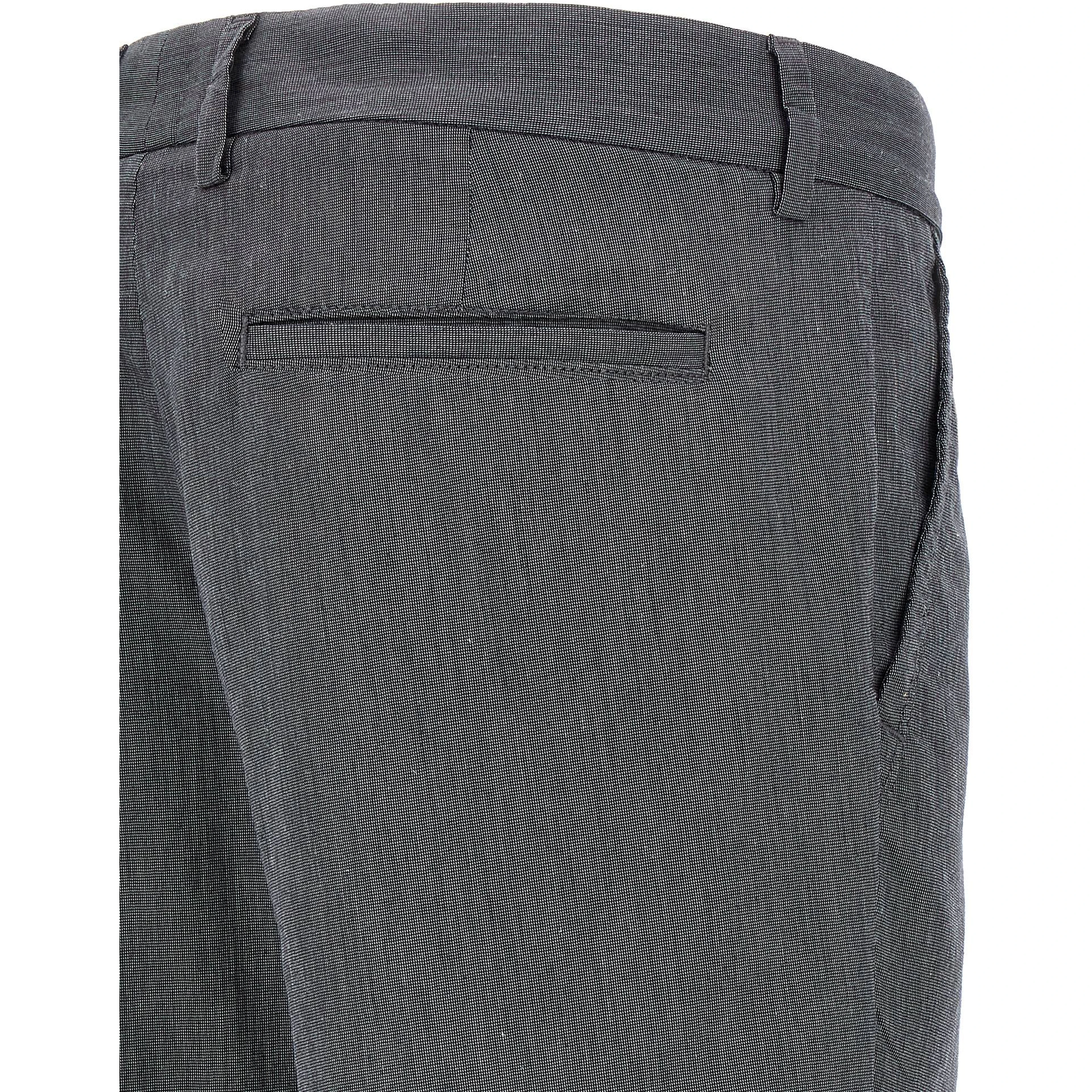 Blue Cotton Casual Pants