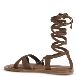 Brown Calf Leather Bos Taurus Strap-On Sandals