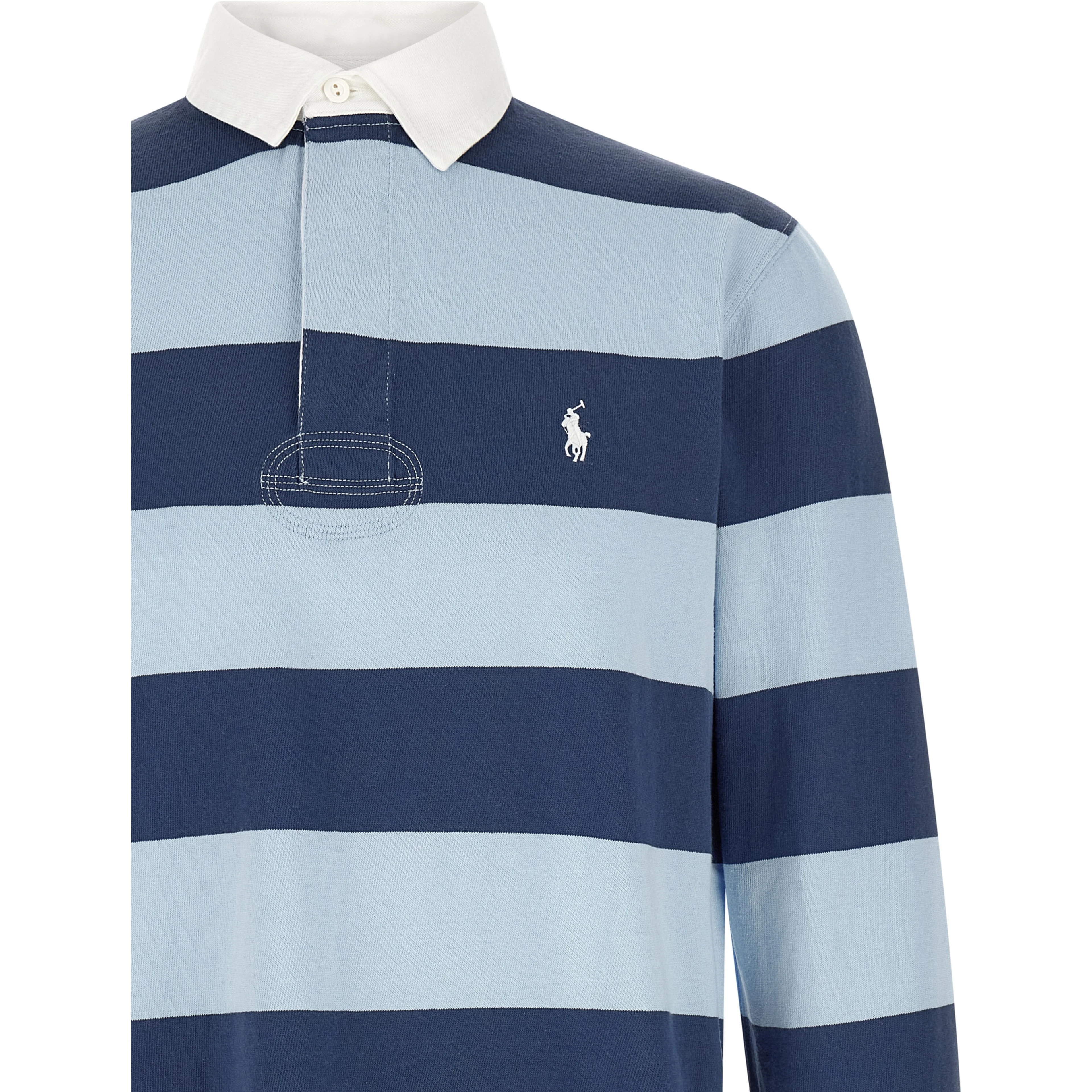 Blue Cotton Polo Shirt