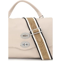 Beige Calf Leather Bos Taurus Handbag