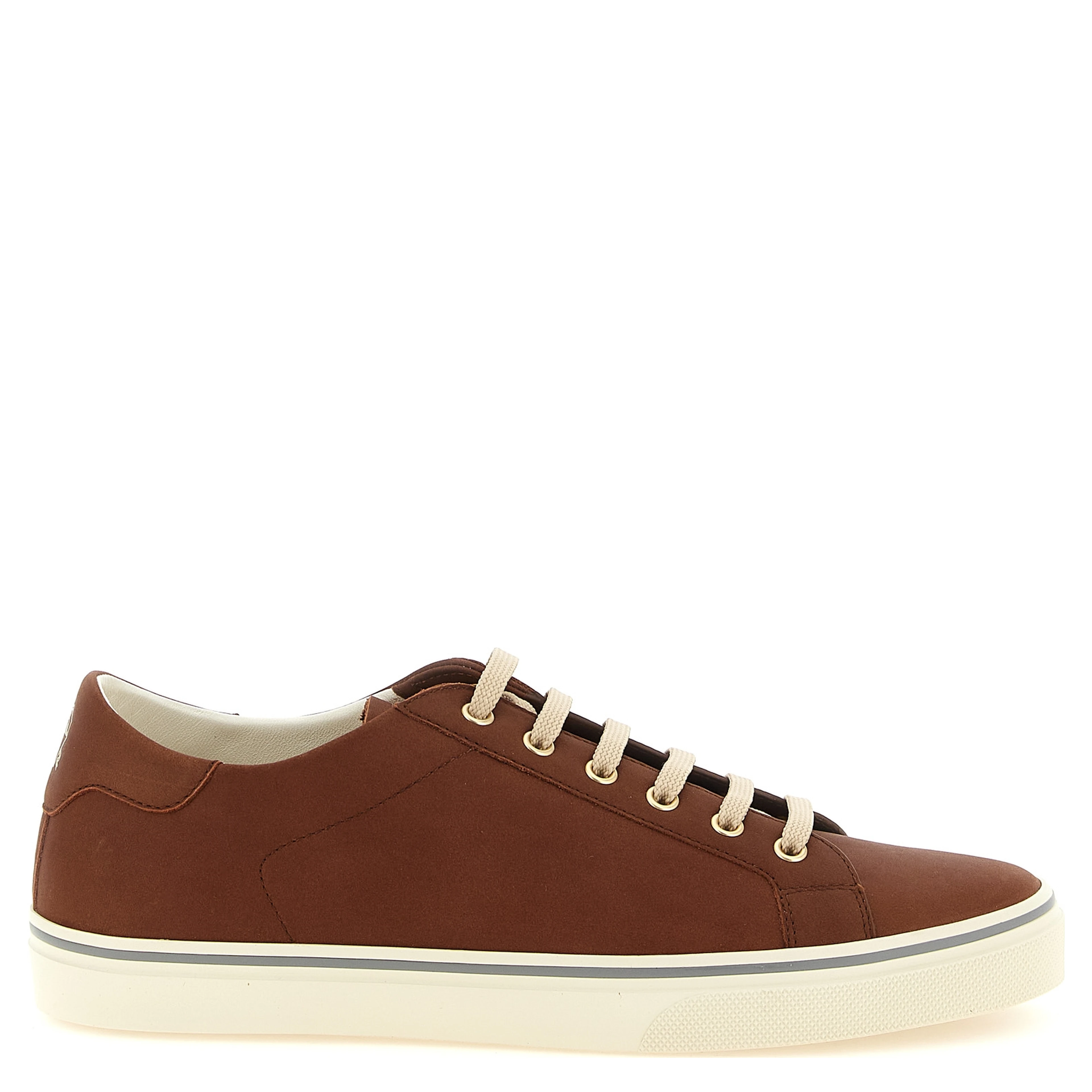 Brown Calfskin Low Top Sneakers